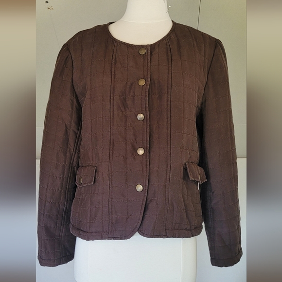 100% Silk SilkLand Quilted Jacket Size L - Picture 2 of 8